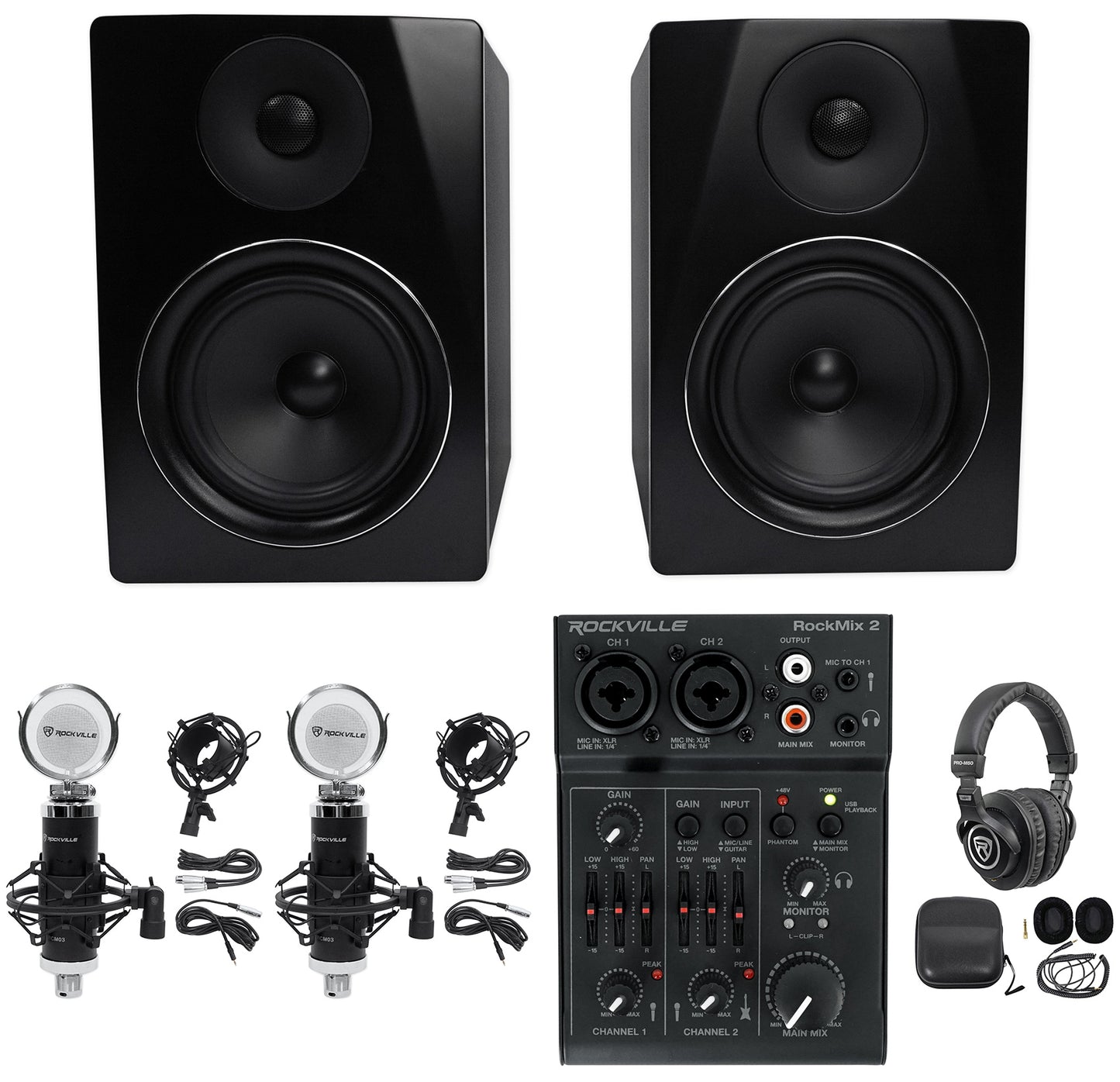 APM6B Black + RockMix 2 Mixer Bundle