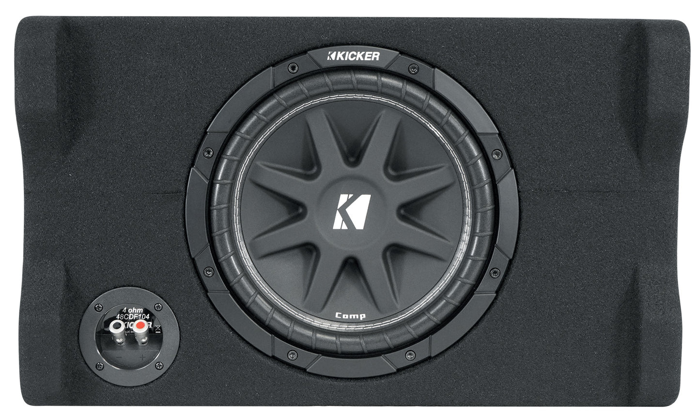 KICKER 48CDF104 Comp12 10" 300w Down Firing Car Subwoofer+Mono Amplifier+Amp Kit