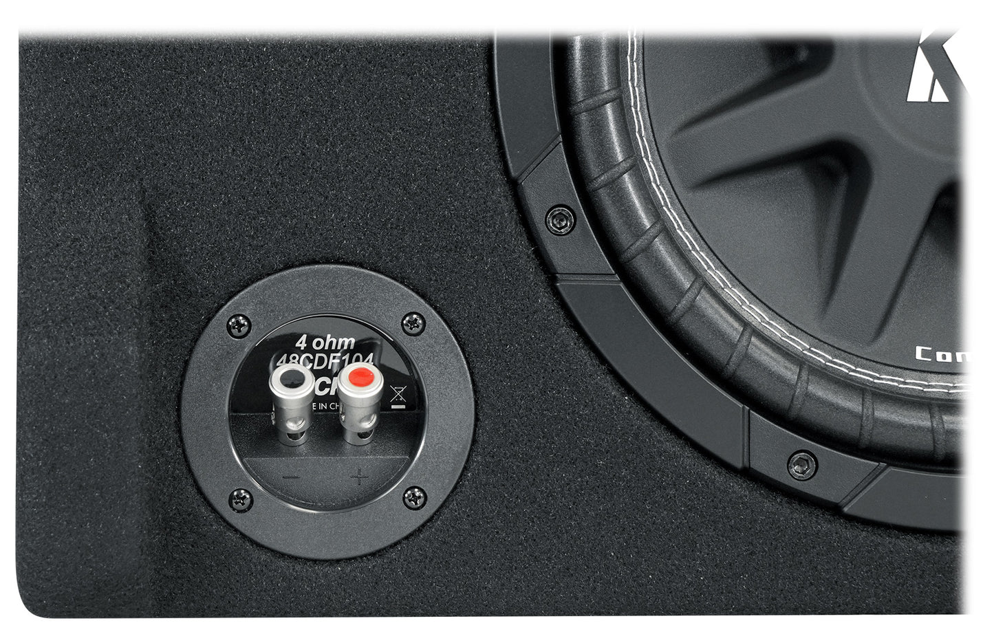 KICKER 48CDF104 Comp12 10" 300w Down Firing Car Subwoofer+Mono Amplifier+Amp Kit