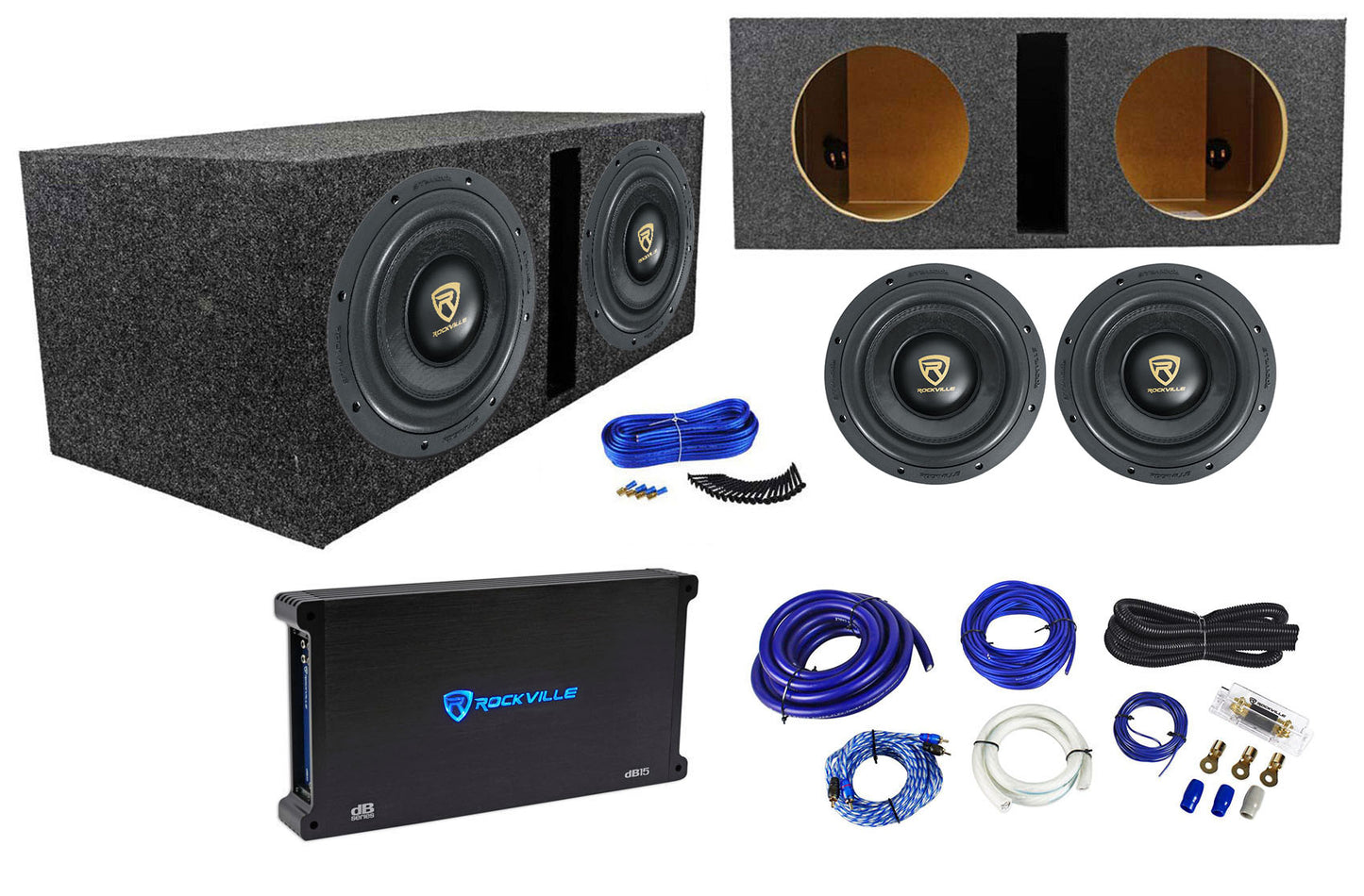 W10 K9 Series 10" Subwoofers 2-Pack + dB15 Amplifier Bundle