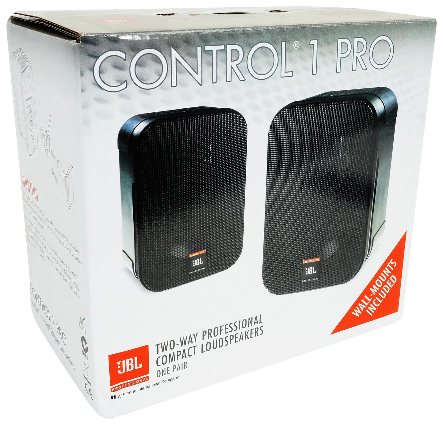 (8) JBL C1PRO Control 1 PRO Black 5.25" Wall Mount Home/Commercial Speakers