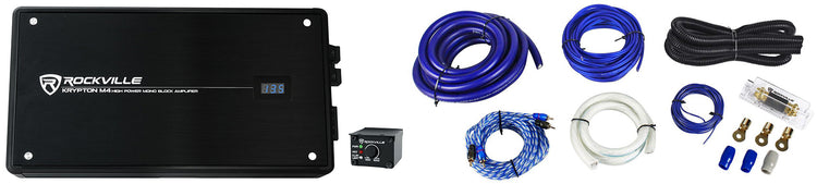 KRYPTON-M4 Mono Amplifier + RWK01 0 AWG Install Kit Bundle