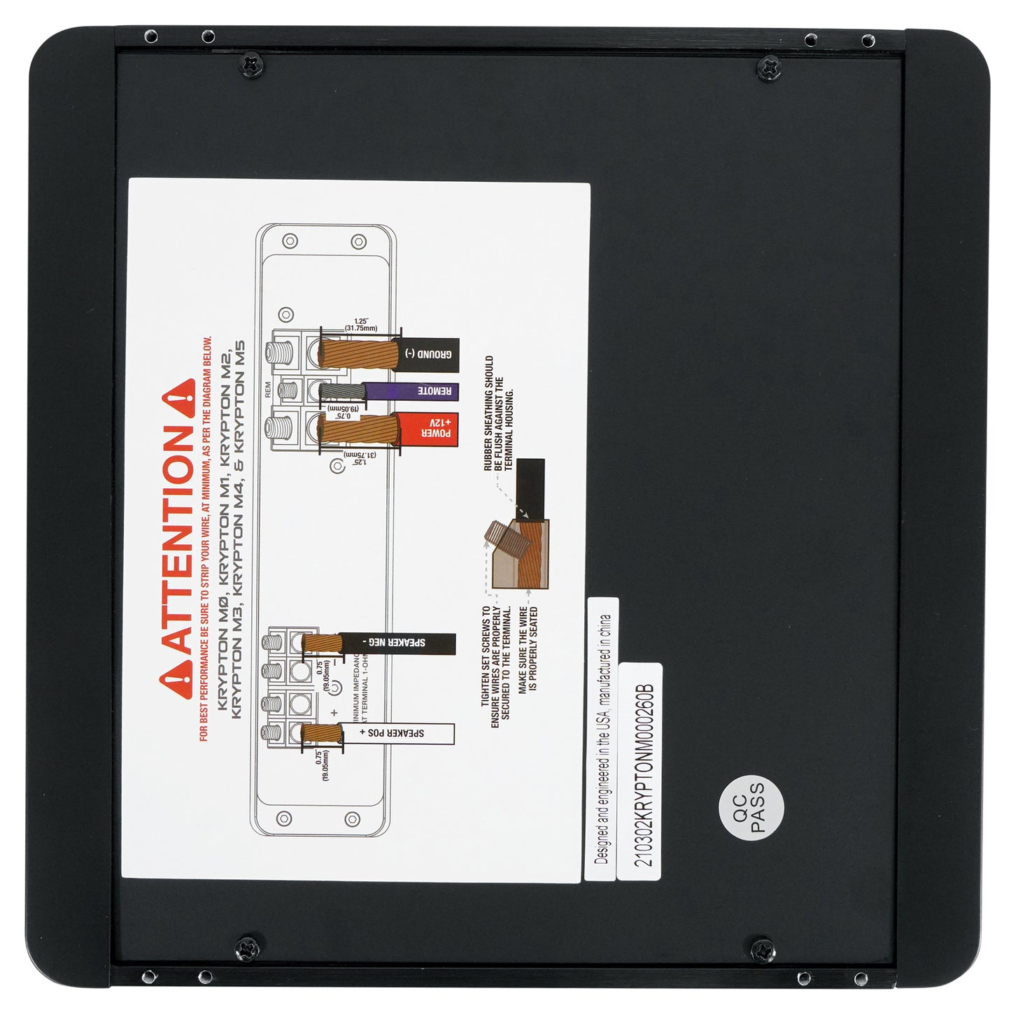 KRYPTON M0 Mono Amplifier + 4‑Gauge Amp Wiring Kit Bundle