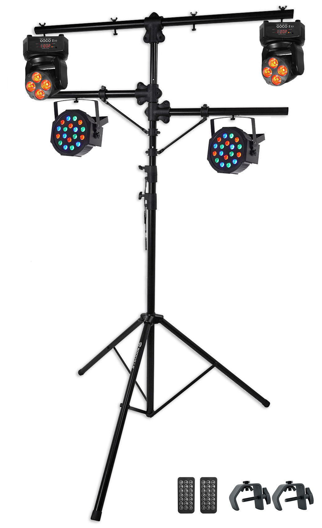 RVLS1 Lighting Tree + RockOn-7 2-Pack + RockPAR50 2-Pack Bundle