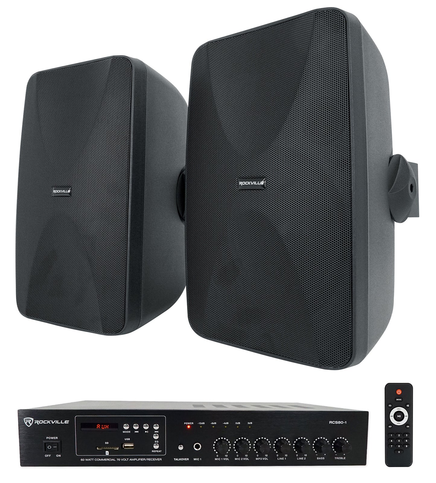RCS80-1 + WET-6525B Black Speakers Bundle