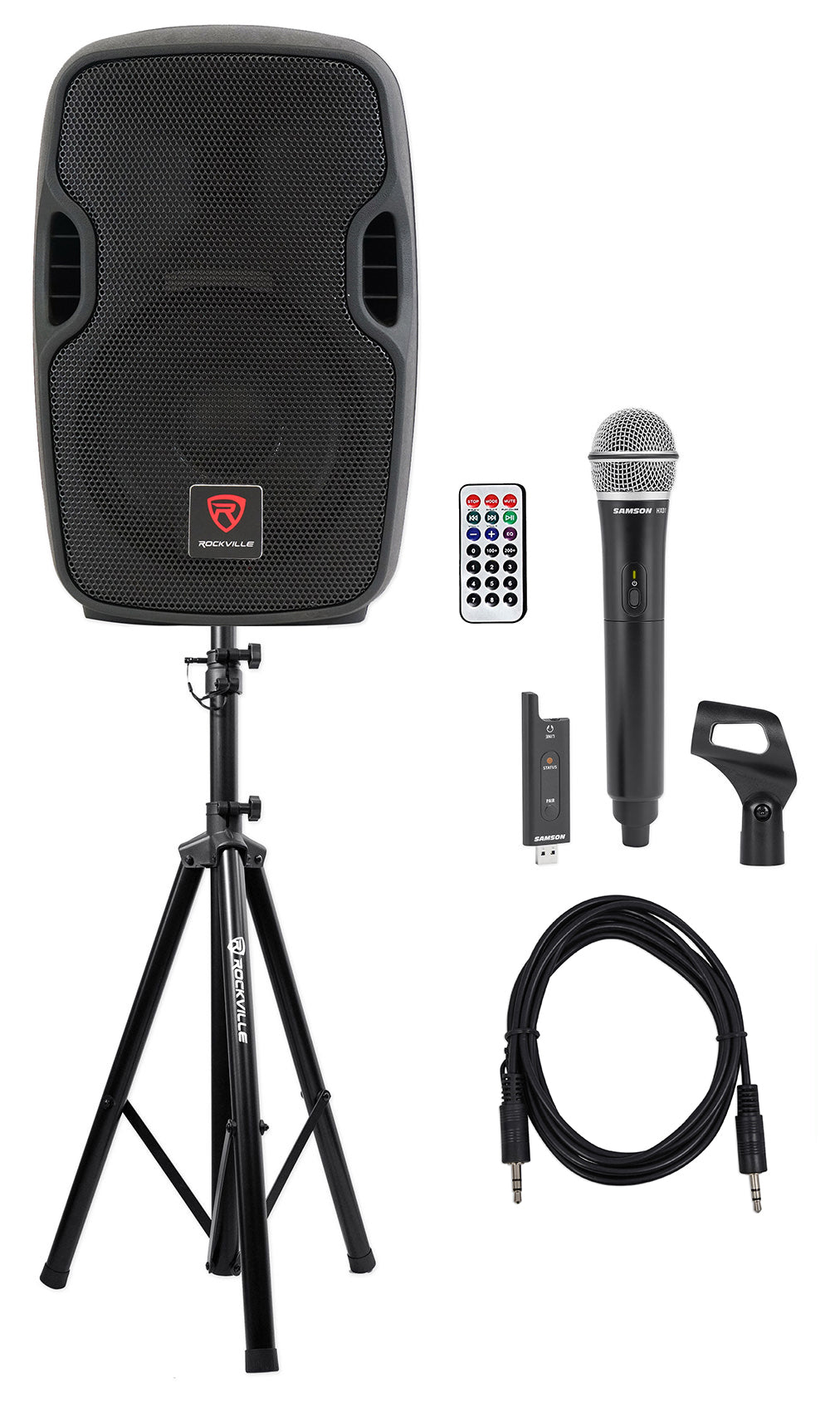 BPA8 8" Speaker + Handheld Wireless Mic AV Bundle