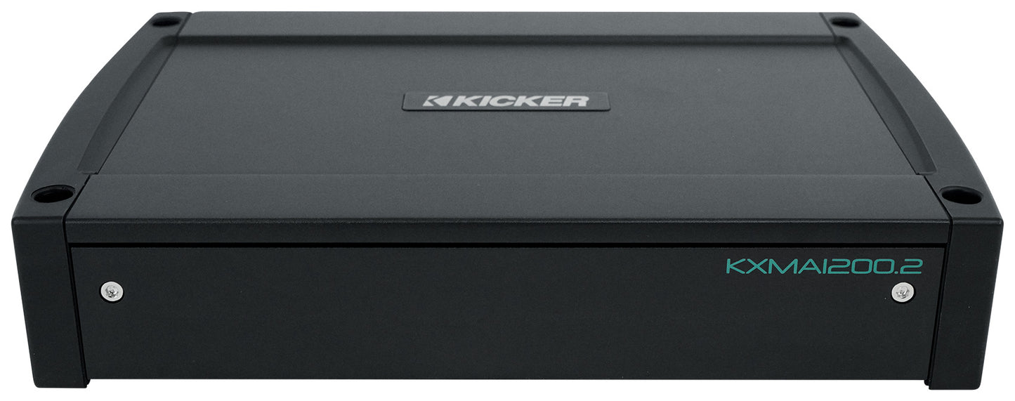 KICKER 48KXMA12002 1200 Watt 2-Channel Marine Boat Amplifier+Amp Kit KXMA1200.2