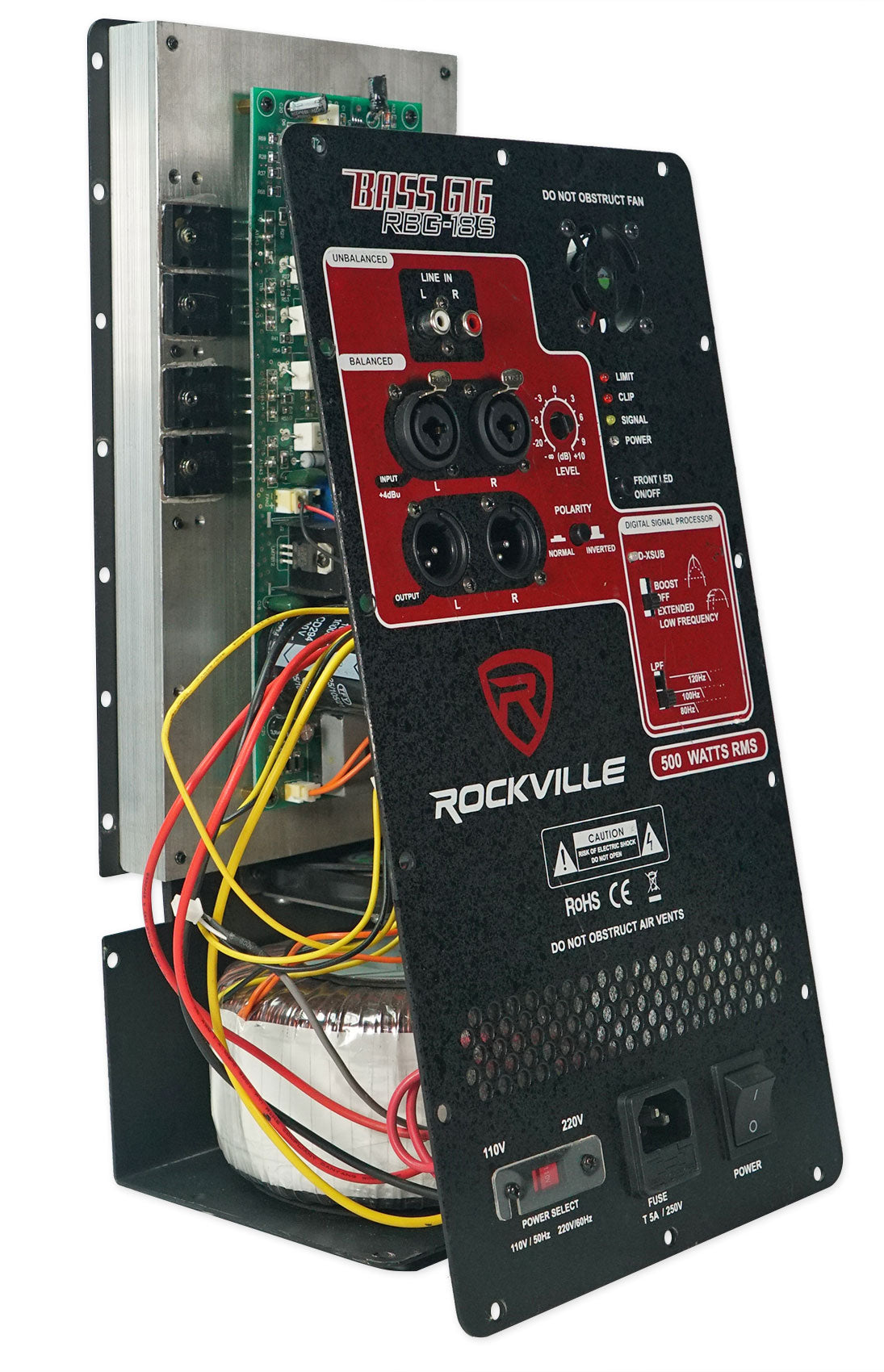 500 Watt RMS Powered Subwoofer Amplifier Plate Module Panel XLR and TRS In XLR Out