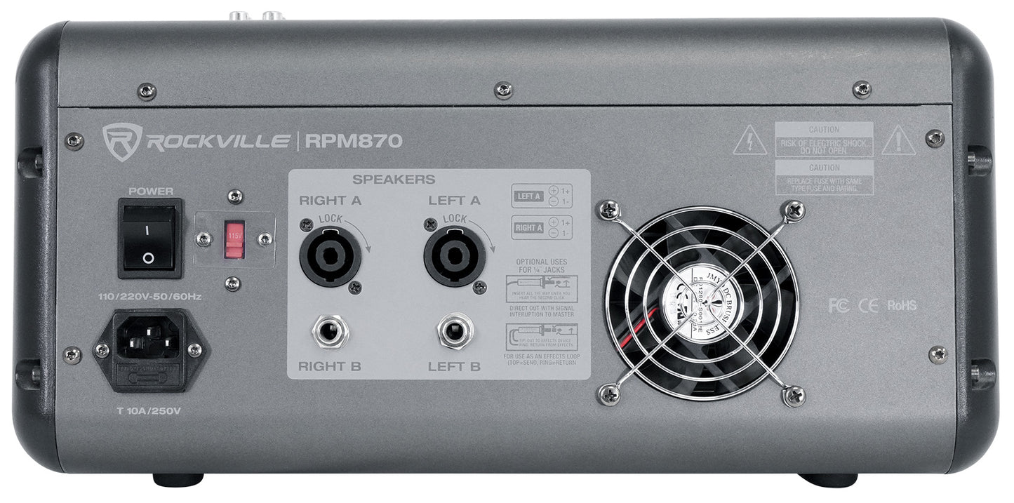 JBL JRX225 Dual 15" 4000w DJ/PA Speakers+Powered 8-Channel Mixer w/USB/Effects