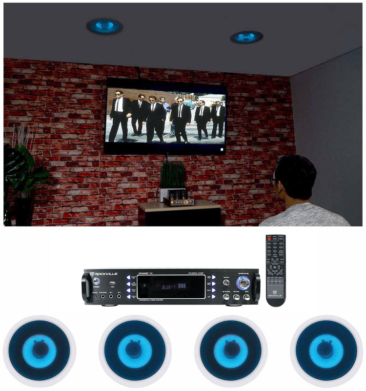 HC65-LED White 4-Pack + RPA60BT Bluetooth Receiver Bundle