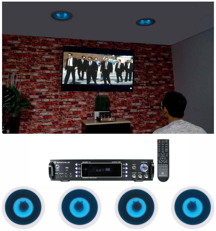 RPA60BT Receiver + HC85B‑LED 4-Pack In‑Ceiling Speakers Bundle