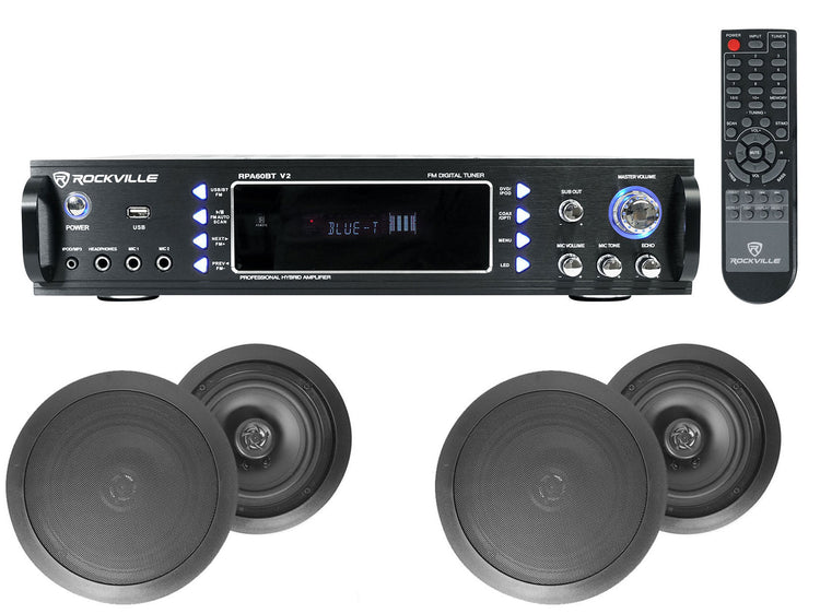 RPA60BT 4-Pack + HC655 Black In‑Ceiling Speakers Bundle