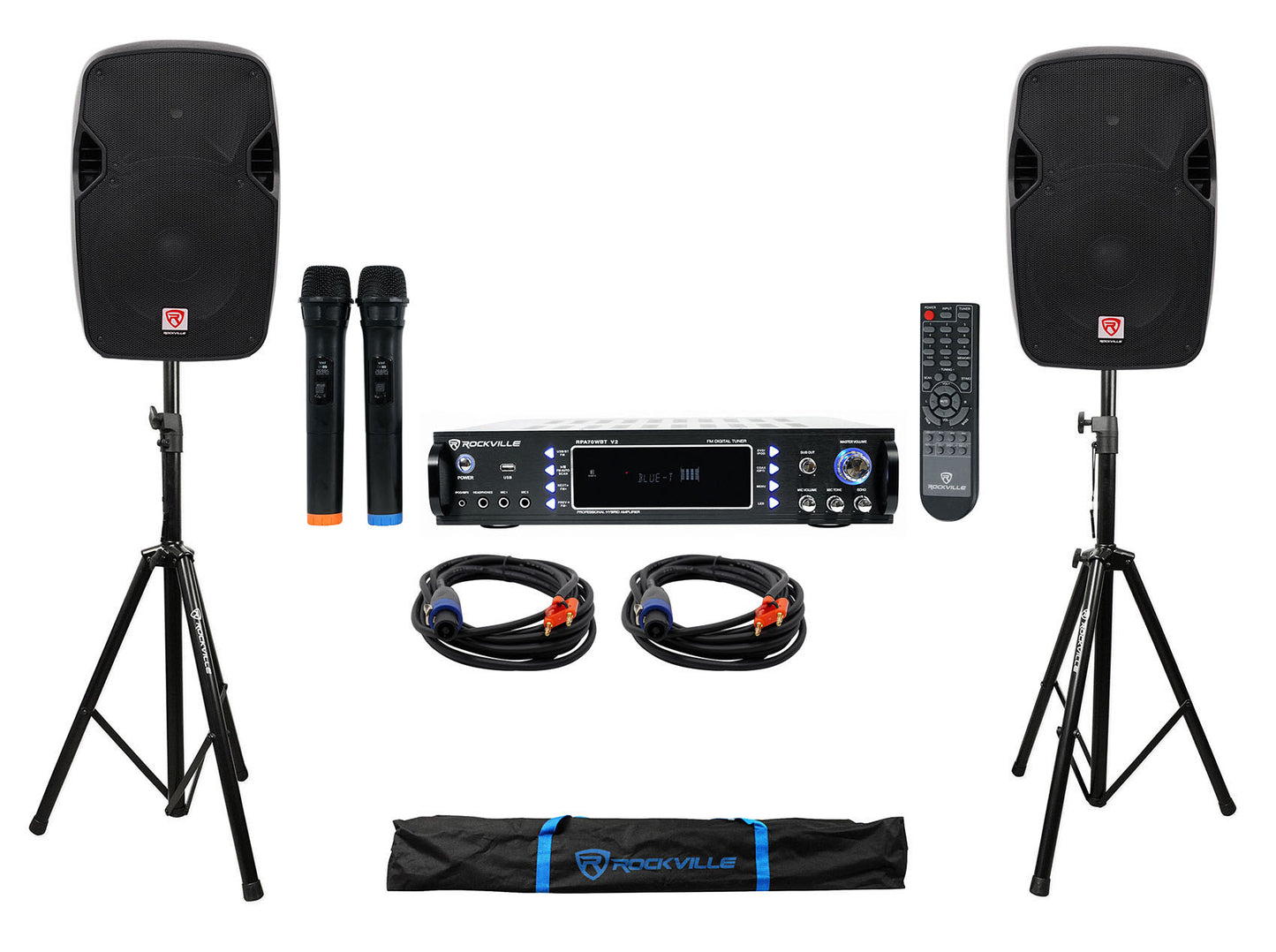 SPGN124 2-Pack + RPA70WBT Karaoke Amplifier Bundle