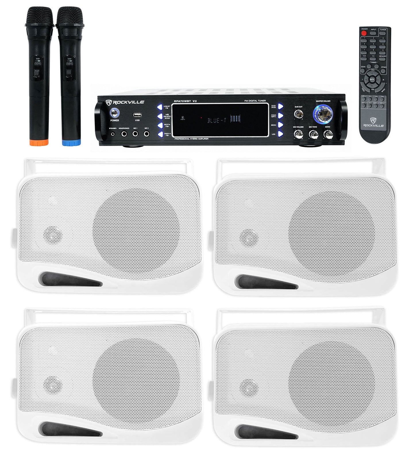 HP4S-8 4-Pack + RPA70WBT Receiver Bundle
