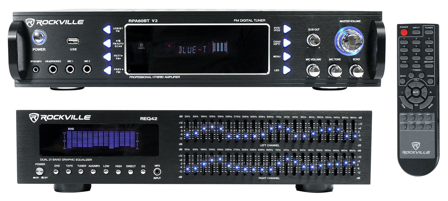 RPA60BT Receiver + REQ42-B 2 x 21-Band EQ Bundle