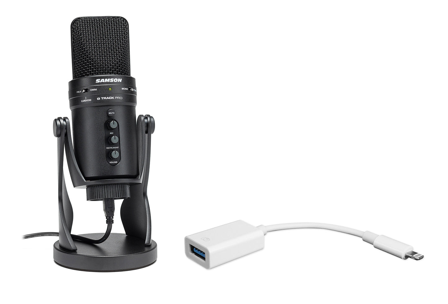 SAMSON G-Track Pro Studio USB Recording Condenser Microphone+iPhone/iPad Cable