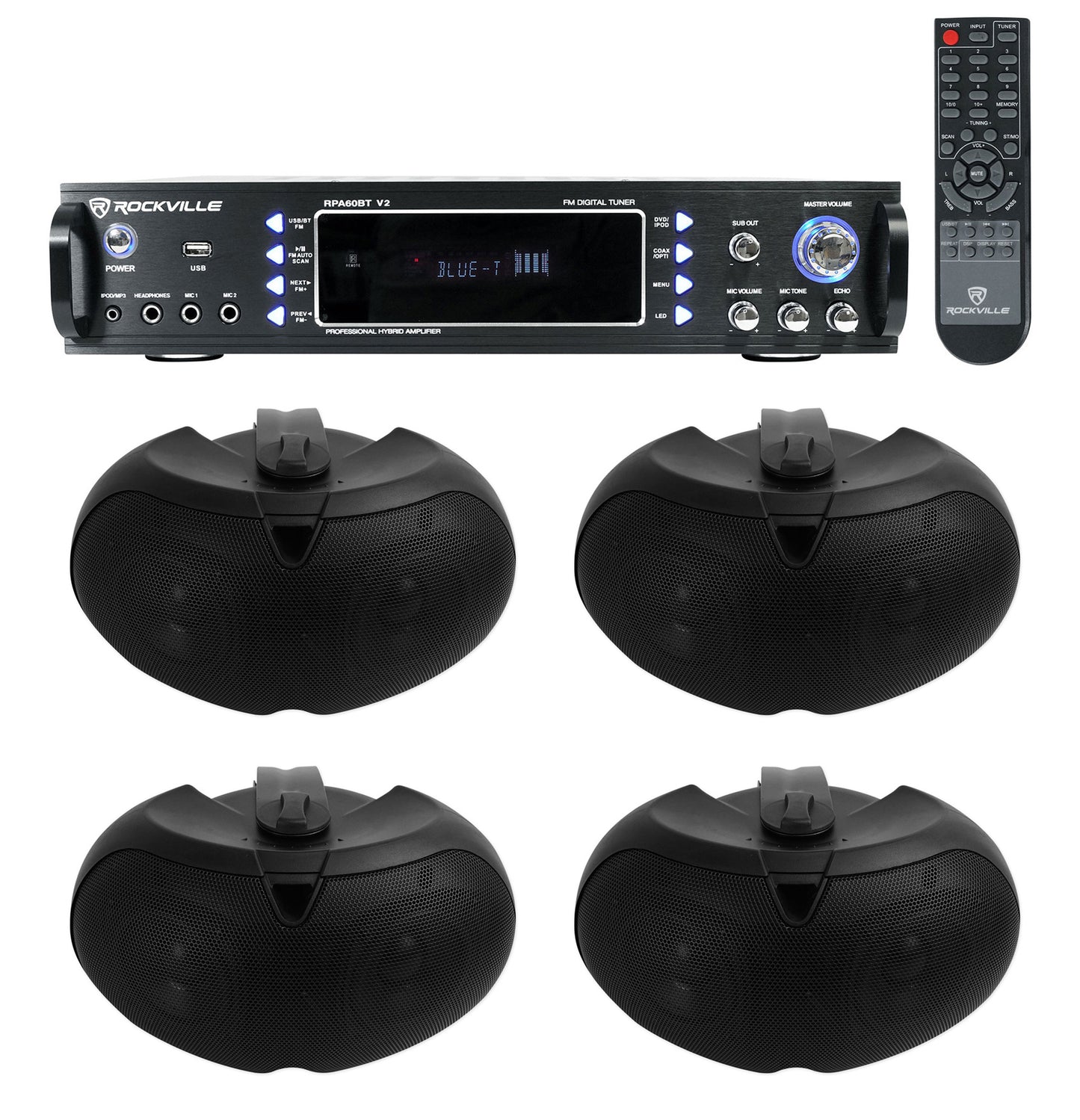 RPA60BT V2 + D4-8 Black 4-Pack Bundle