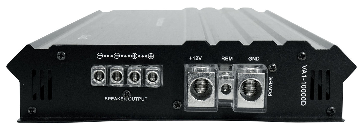 Power Acoustik VA1-10000D 10,000w Mono Class D Car 1-Ohm Car Amplifier+Amp Kit