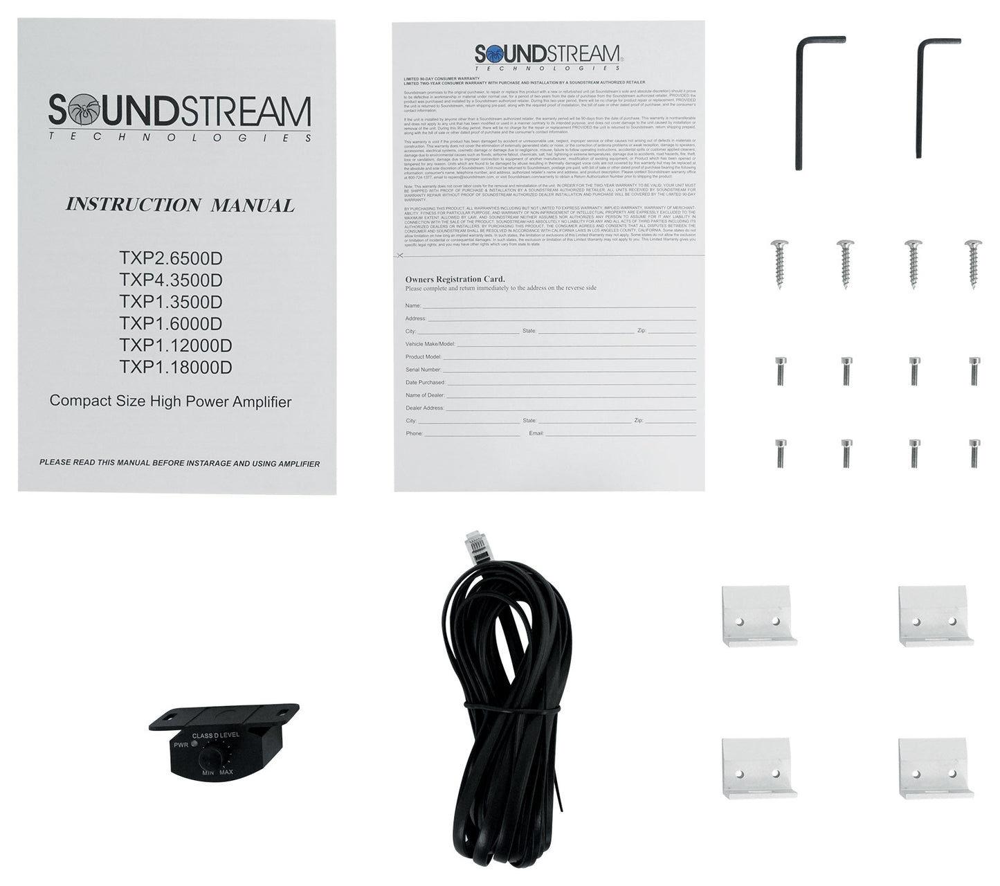 Soundstream TXP2.6500D 6500 Watt 2-Channel Class D Car Audio Amplifier+Amp Kit