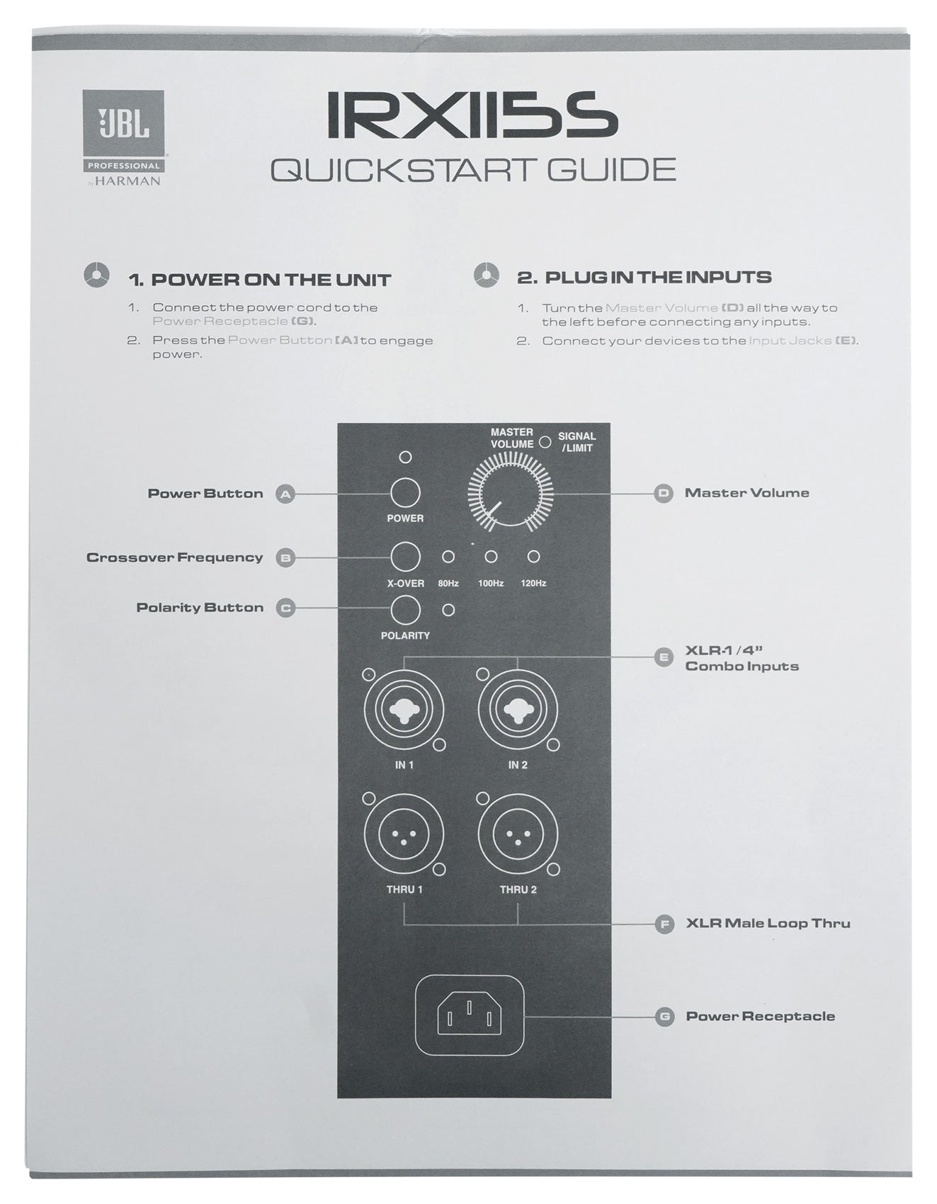 2) JBL IRX112BT 12" 1300w Powered PA Speakers w/ Bluetooth+15" Powered Subwoofer