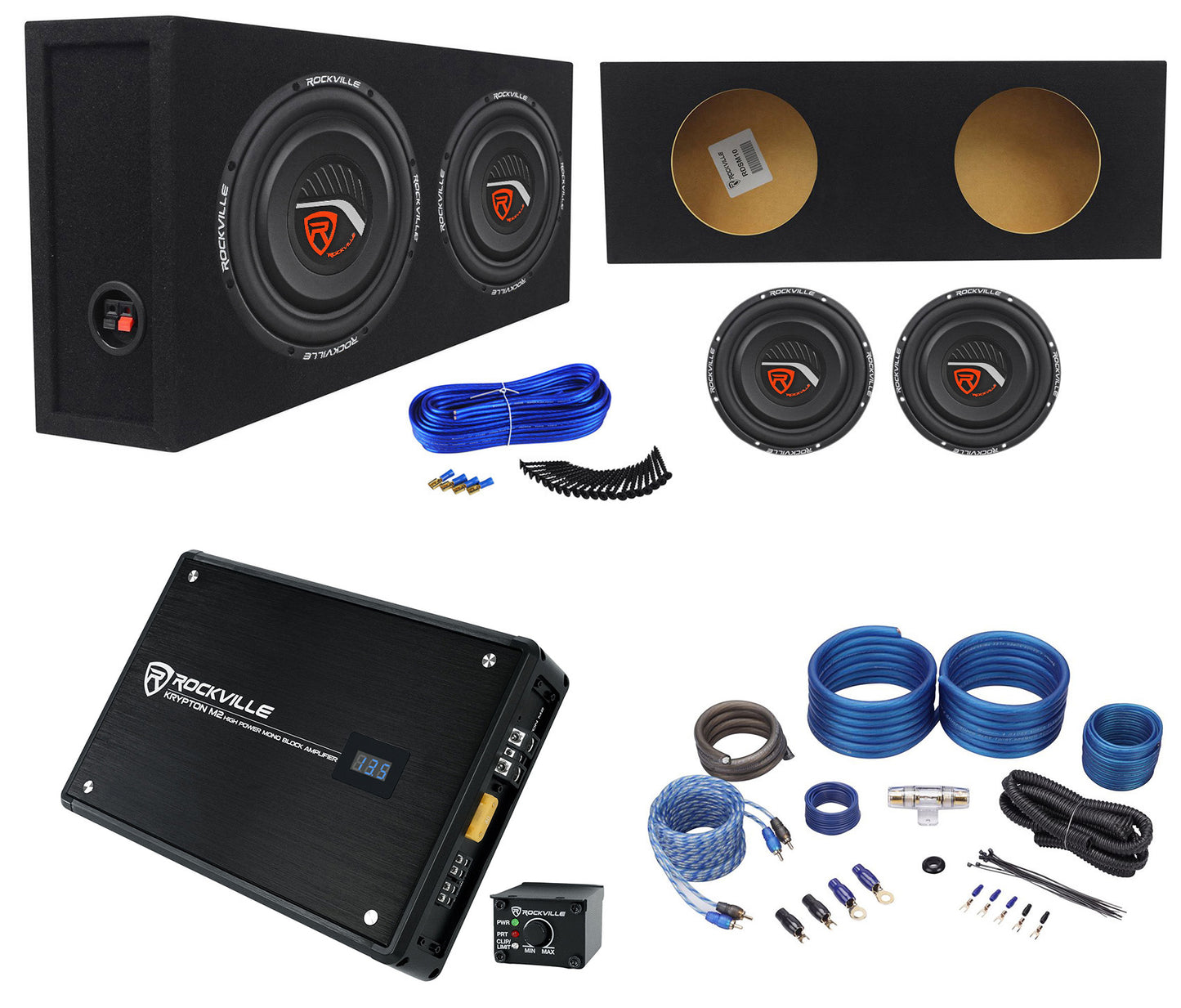 W10T4S2 10 2-Pack + KRYPTON-M2 Amplifier Bundle