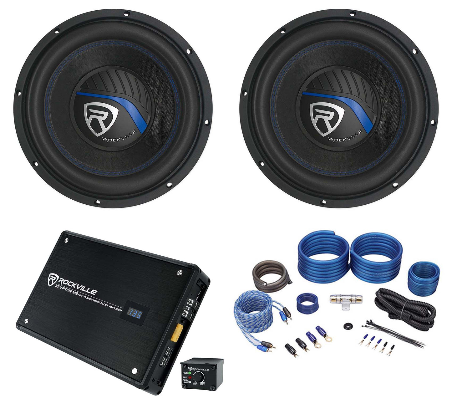 W12K5 12" Subwoofers 2-Pack + KRYPTON-M2 Amplifier Bundle