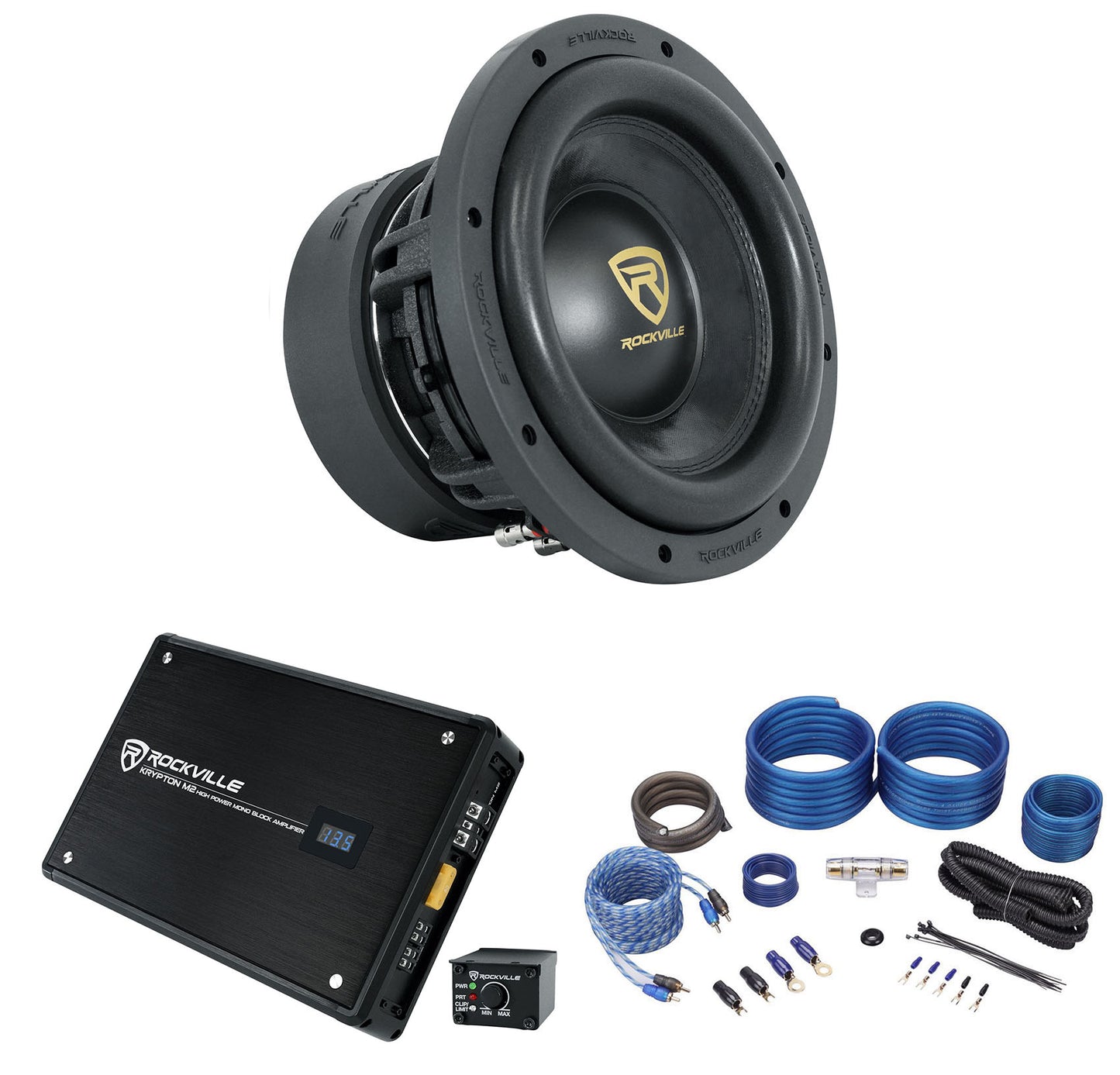 W10K9D2 10" Subwoofer + KRYPTON M2 Mono Amp Bundle