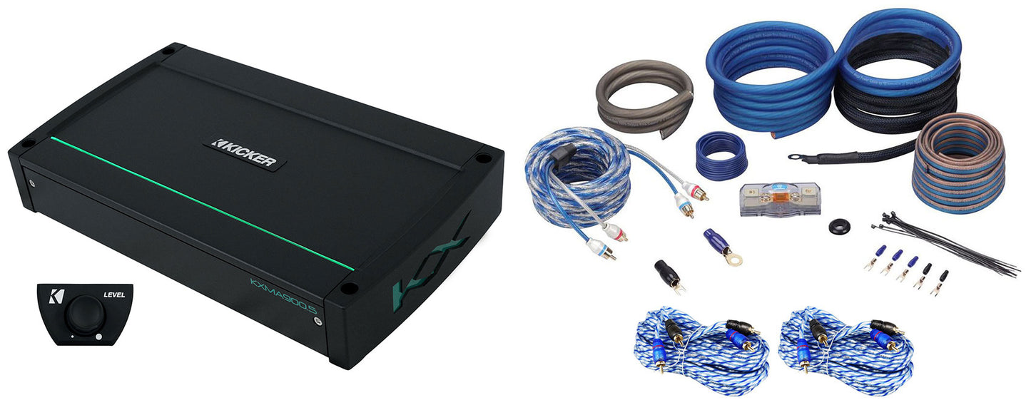 KICKER 48KXMA9005 900 Watt 5-Channel Class D Marine Boat Amplifier + Amp Kit