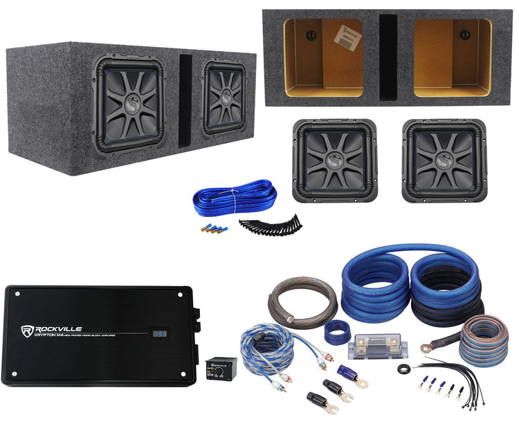 2) Kicker L7S124 12" Solobaric L7S Car Subs+Vented Box+1500W Amplifier+Amp Kit