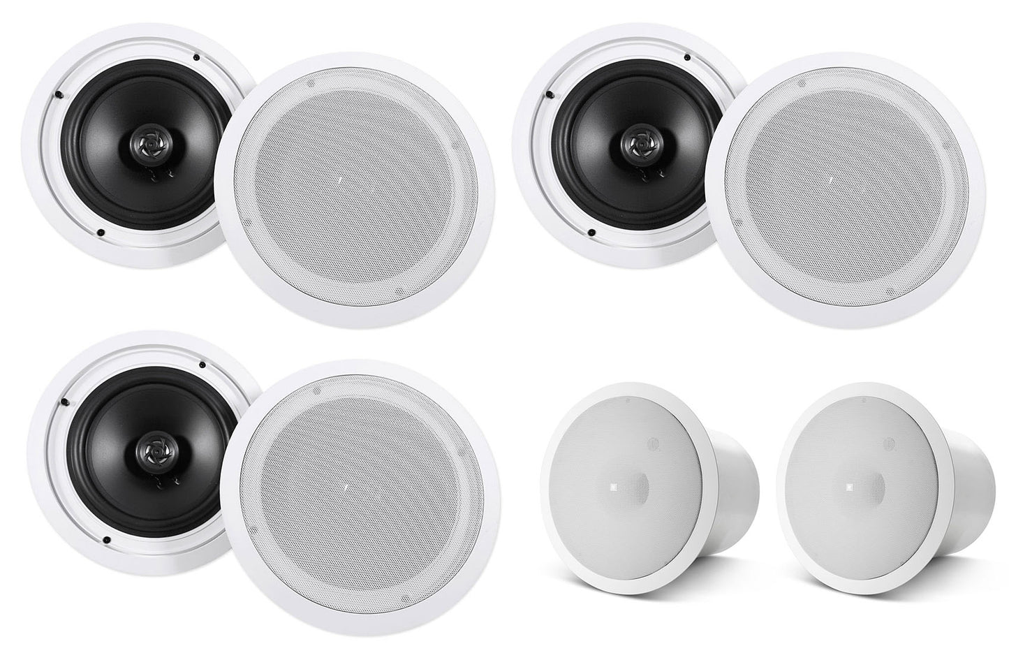 HC85 White 6-Pack + CONTROL 19CS In‑Ceiling Subwoofers Bundle