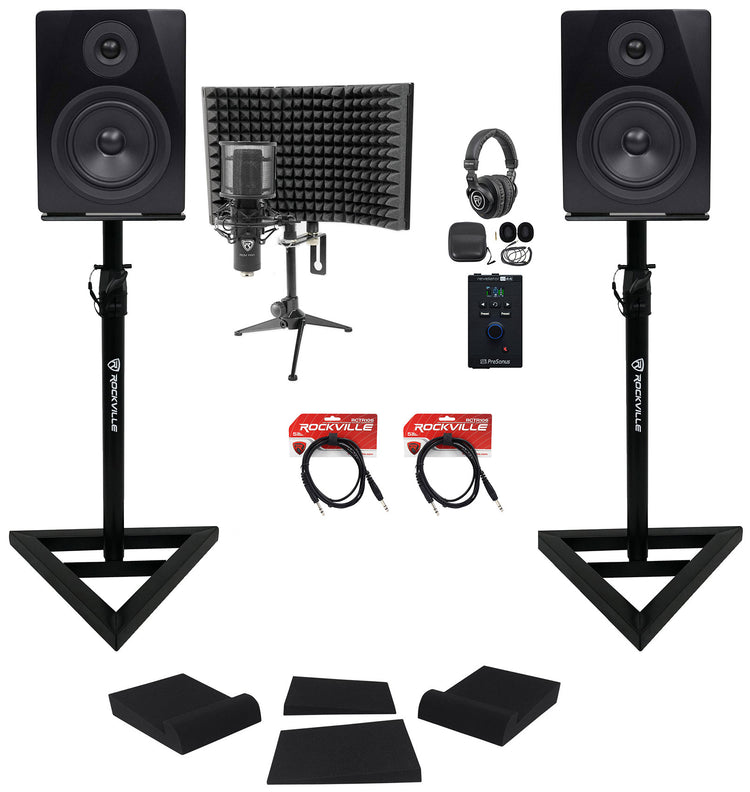 Presonus Revelator Recording Kit Interface+Monitors+Stands+Mic+Headphones+Shield