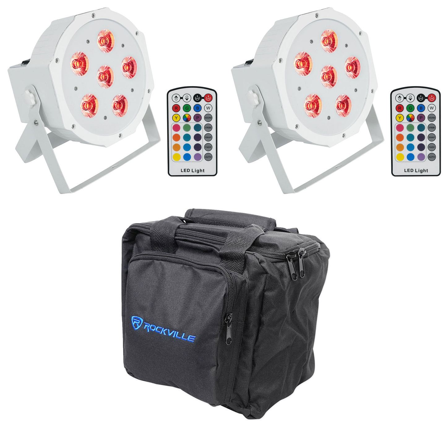 Battery Par 6RF White 2-Pack + RLB90 Lighting Bag Bundle