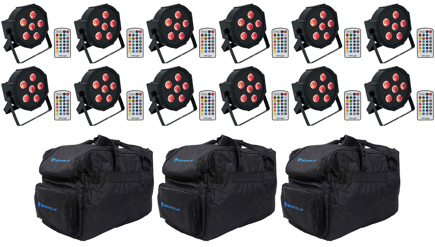 Battery Par 6RF 12-Pack + ROCKFORCE W2 Controller Bundle