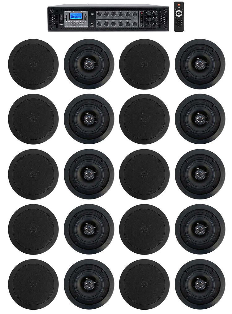 CC525T Black 20-Pack + RCS350-6 6-Zone 350W Amp Bundle