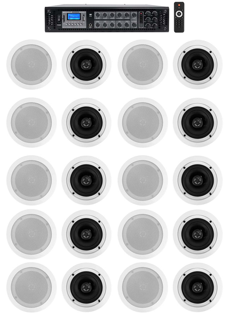 CC525T White 20-Pack + RCS350-6 6-Zone 350W Amp Bundle