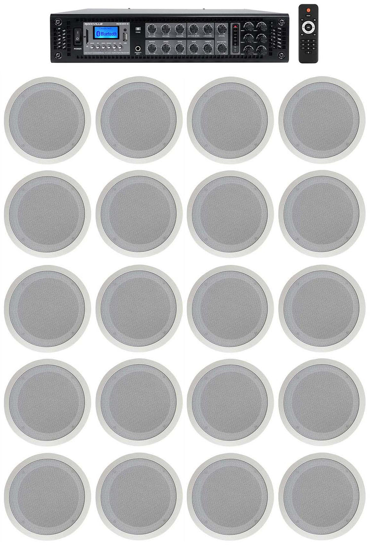 CC80T White 20-Pack + RCS350-6 6-Zone 350W Amp Bundle