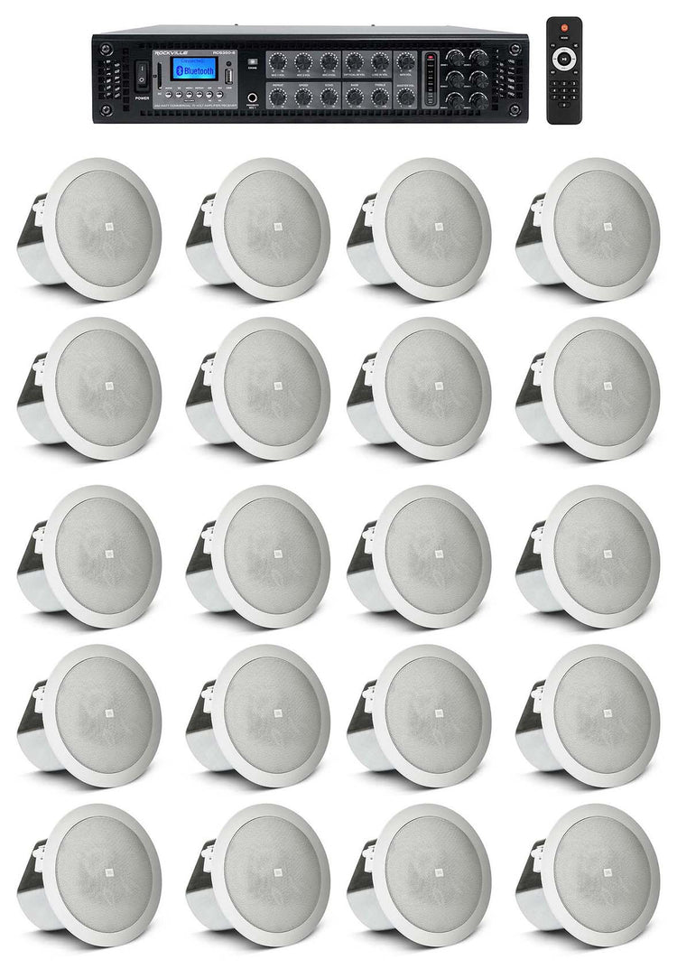 JBL Control 12C/T Ceiling Speakers 20-Pack + RCS350-6 Amplifier Bundle