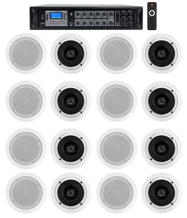 CC525T White 16-Pack + RCS350-6 6-Zone 350W Amp Bundle