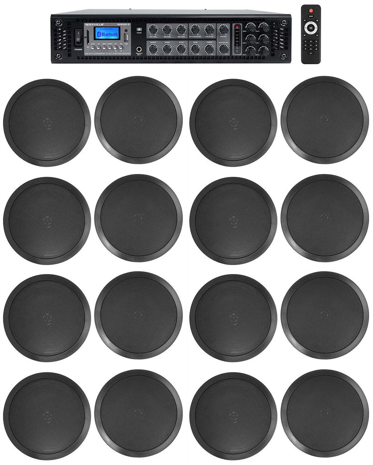 CC80T Black 16-Pack + RCS350-6 6-Zone 350W Amp Bundle