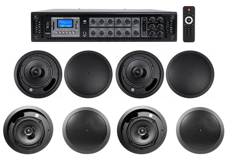 RCS350-6 6-Zone 350W Amp + JBL Control 18C/T-BK + 16C/T-BK Bundle