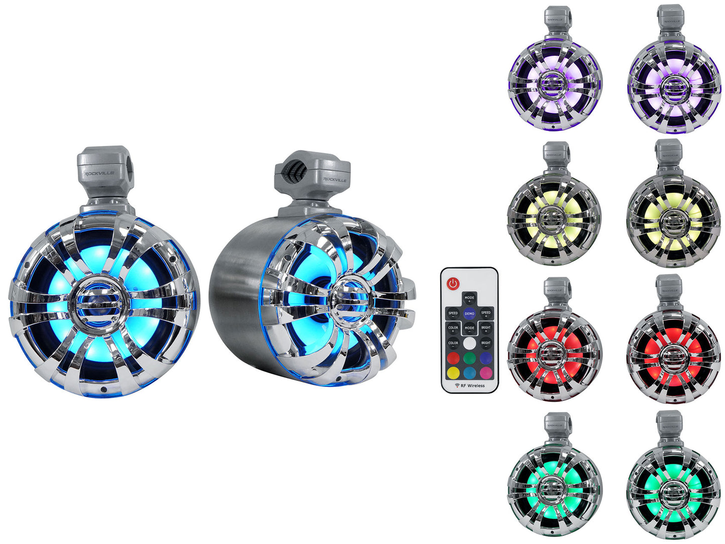 WB65KLS Silver 4-Pack + RXM‑S20 Amp + RWK8ATV OFC Wiring Kit Bundle