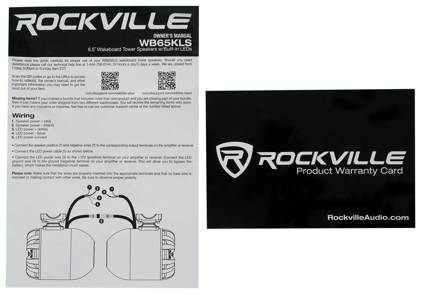 WB65KLS Silver 4-Pack + RXM‑S20 Amp + RWK8ATV OFC Wiring Kit Bundle