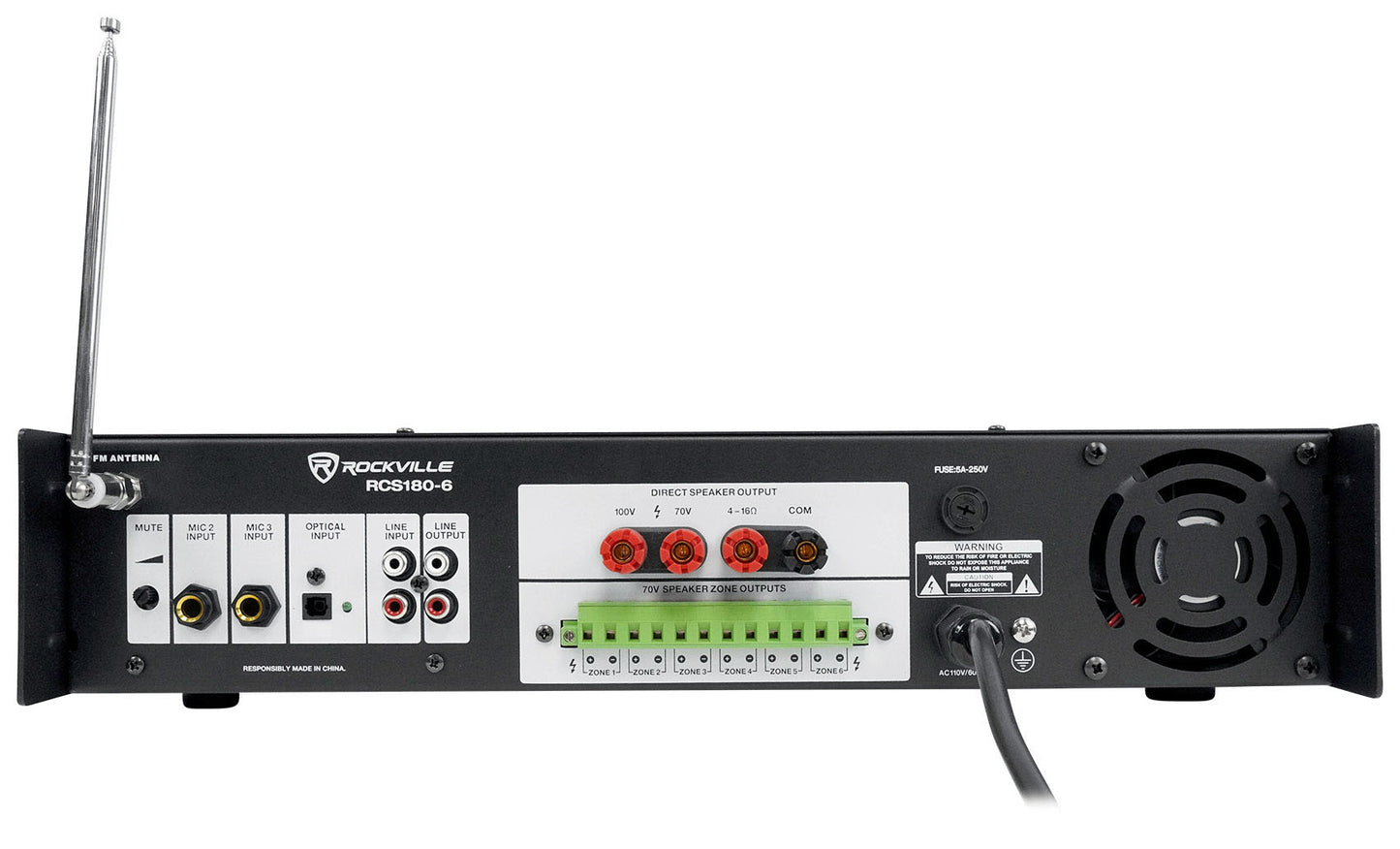 PEN-65T Black 4-Pack + RCS180-6 6-Zone 180W Amp Bundle