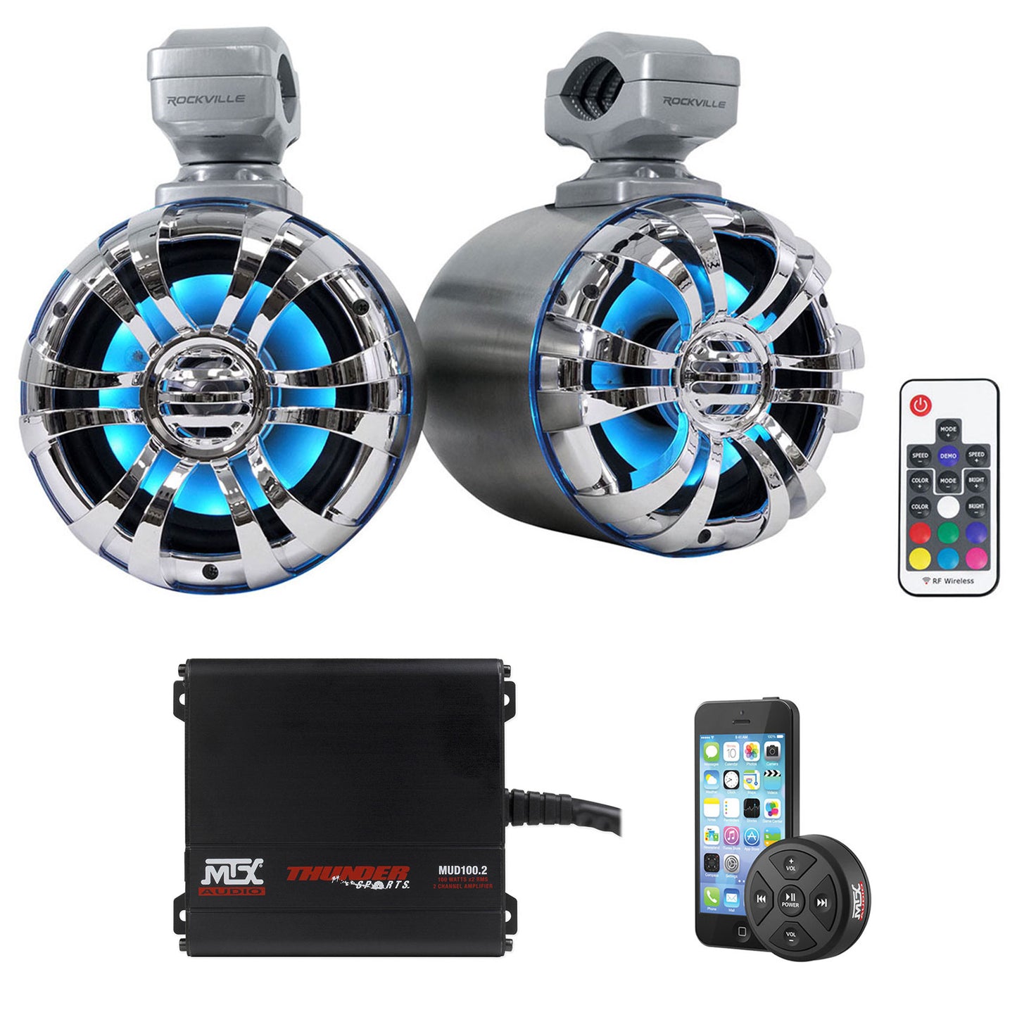 WB50KLS Silver + MTX Amp and Bluetooth Controller Bundle