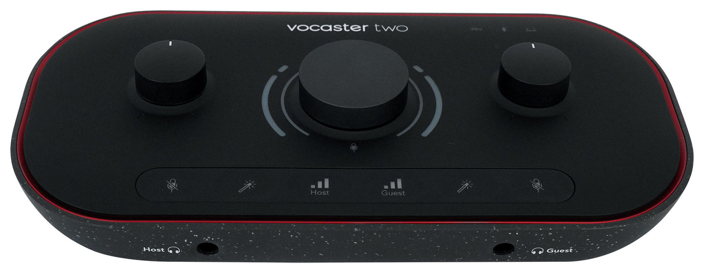 Focusrite Vocaster Two Person Podcasting Studio Interface+Headphones+Mics+Stands