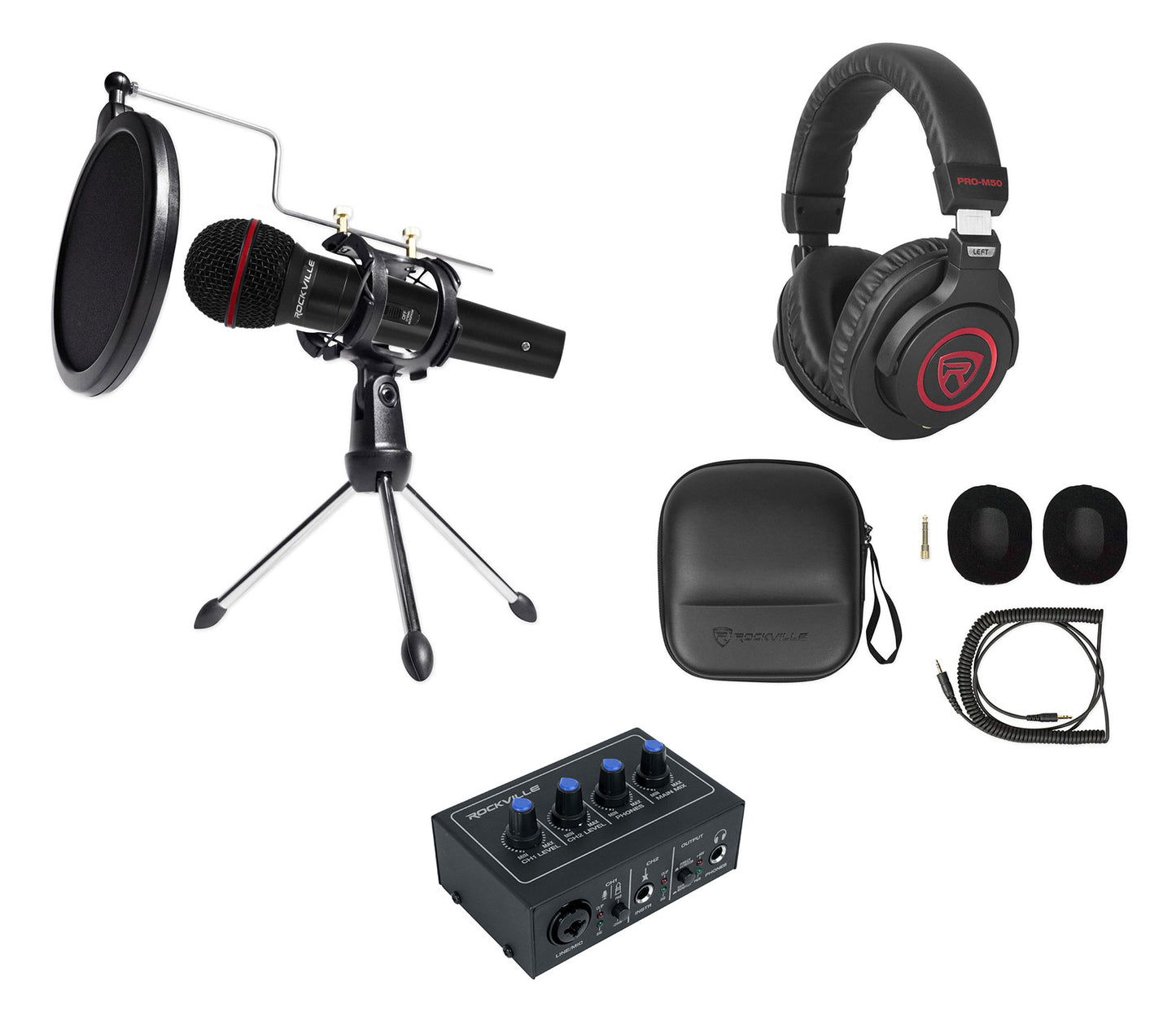 Podcast Studio Bundle + USB Interface 2x2 Bundle