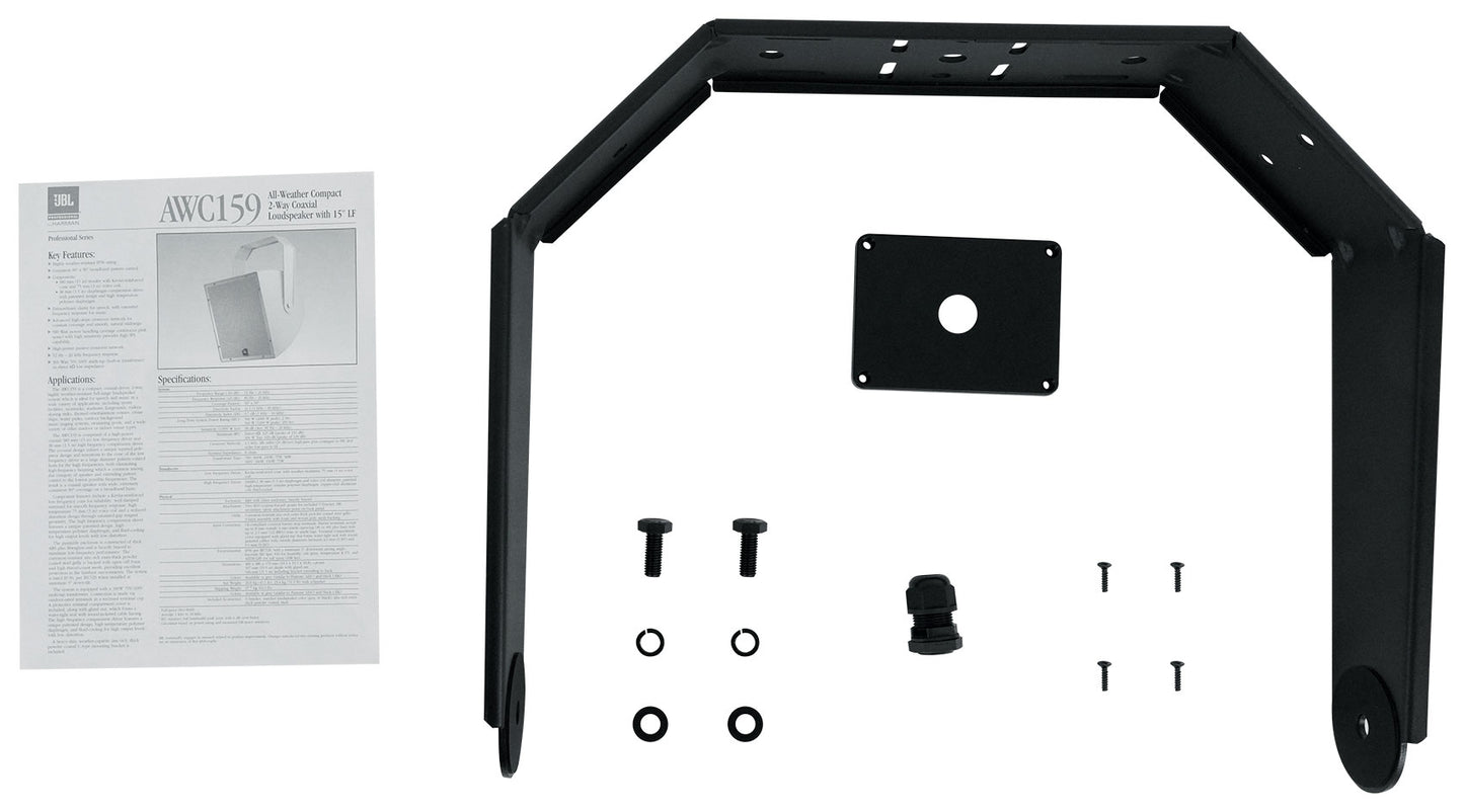 2) JBL AWC159 15" Indoor/Outdoor 70V Black Surface Mount Commercial Speakers+Amp