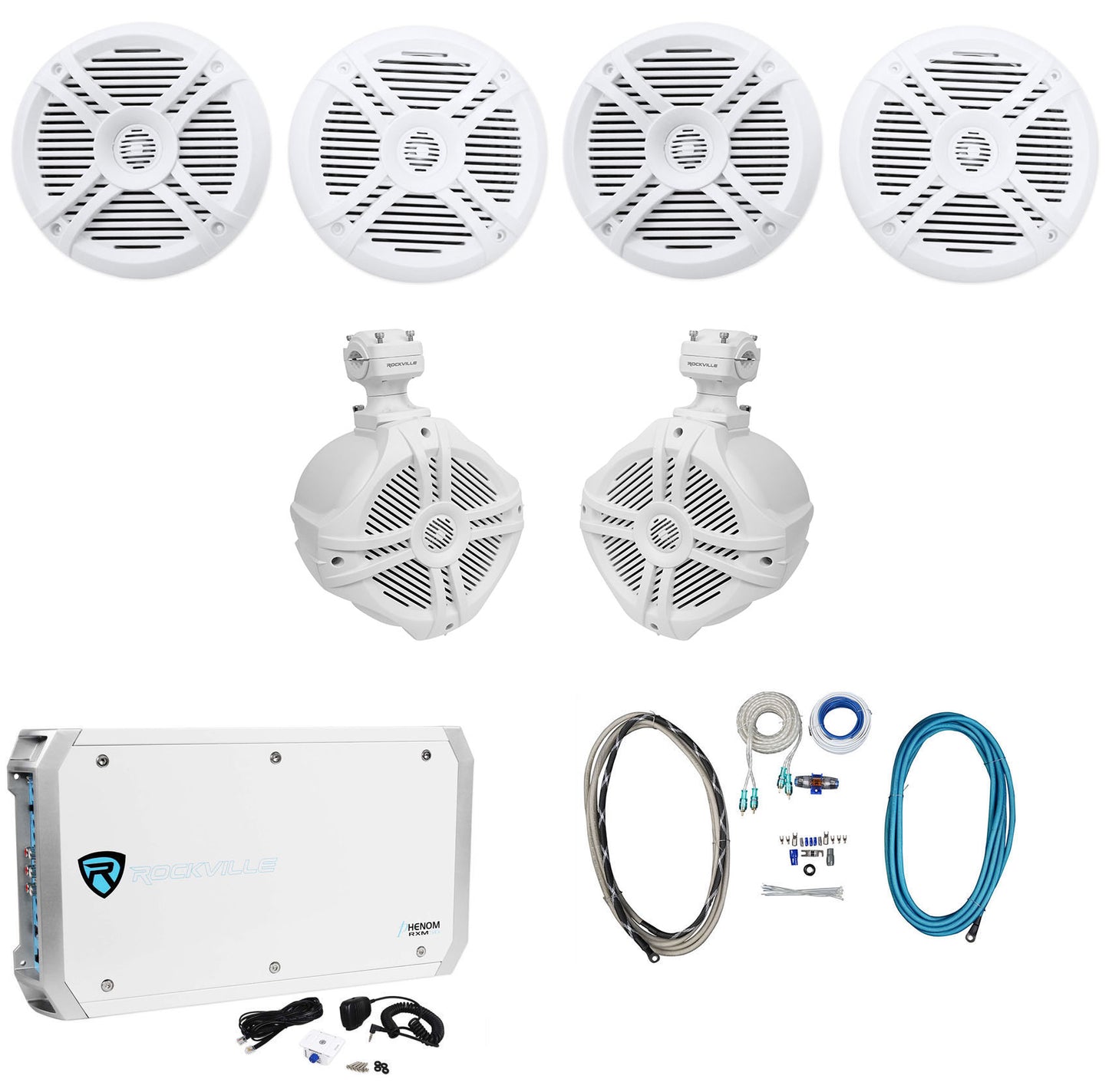RMSTS65W 6.5" Speakers 2-Pair + RWB70W 6.5" Wakeboards + RXM-S6 Amp + RMWK4 Bundle