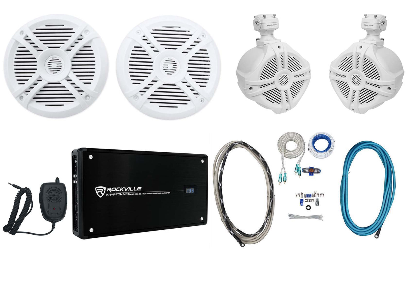 RMSTS65W 6.5" Speakers + RWB70W Towers + KRYPTON MF4 Amp Bundle