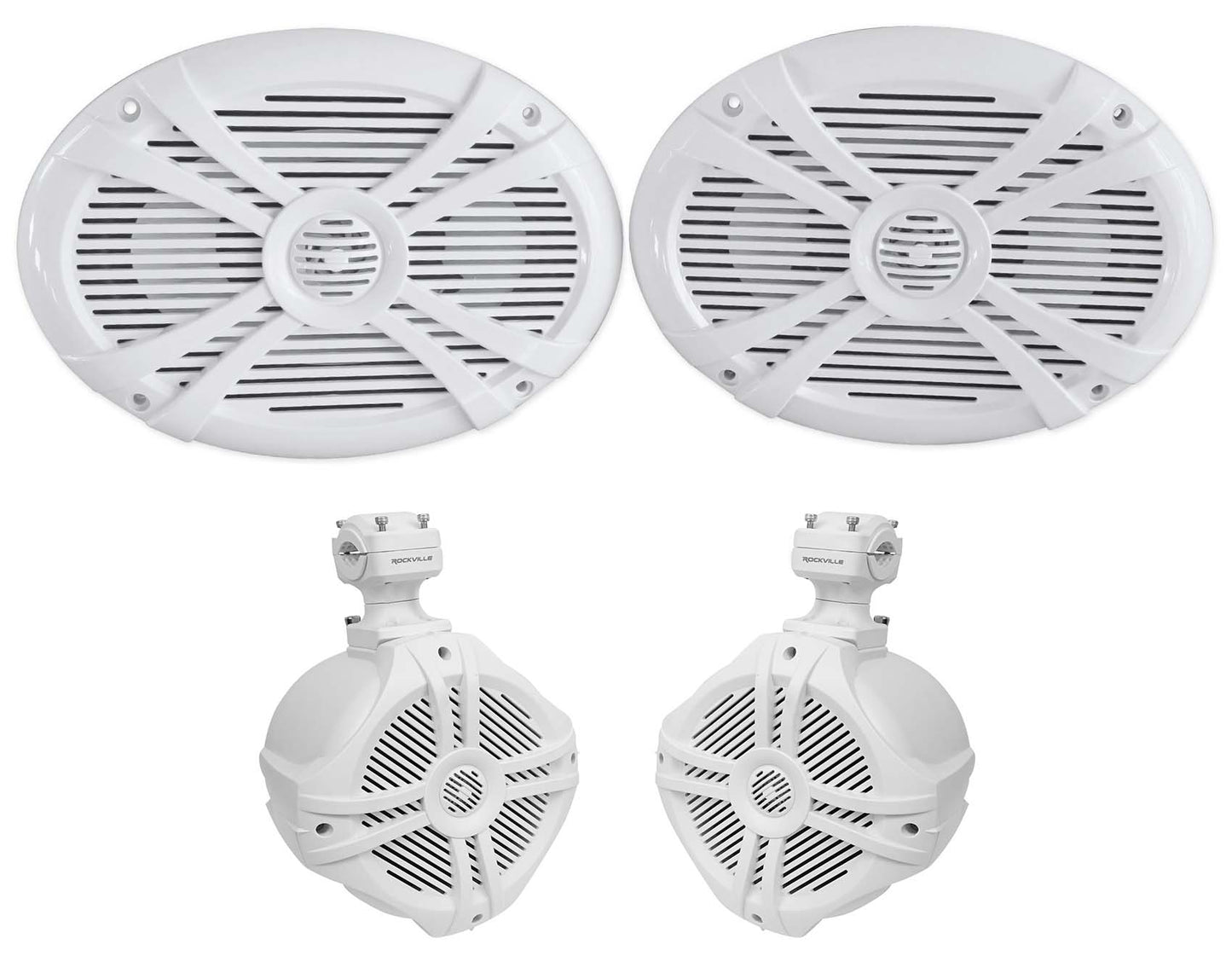 RMSTS69W White 2-Pack + RWB70W White Wakeboard Speakers Bundle